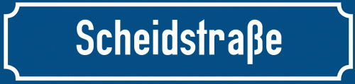 Straßenschild Scheidstraße zum kostenlosen Download