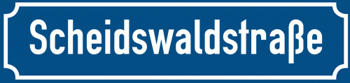 Straßenschild Scheidswaldstraße zum kostenlosen Download