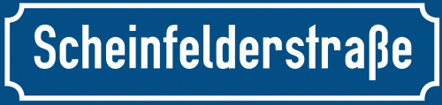 Straßenschild Scheinfelderstraße zum kostenlosen Download
