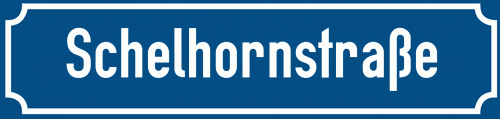 Straßenschild Schelhornstraße