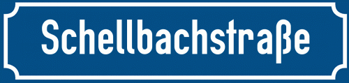 Straßenschild Schellbachstraße zum kostenlosen Download
