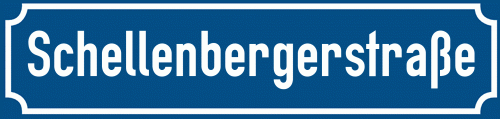 Straßenschild Schellenbergerstraße zum kostenlosen Download
