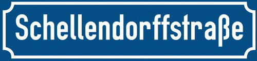 Straßenschild Schellendorffstraße zum kostenlosen Download