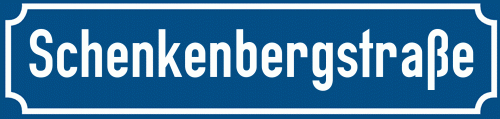 Straßenschild Schenkenbergstraße