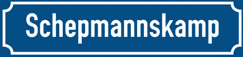 Straßenschild Schepmannskamp