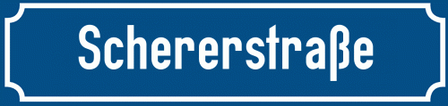 Straßenschild Schererstraße