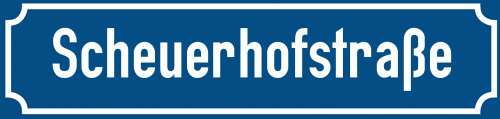Straßenschild Scheuerhofstraße