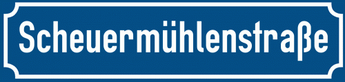 Straßenschild Scheuermühlenstraße zum kostenlosen Download