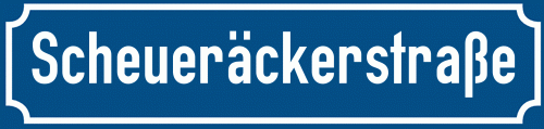 Straßenschild Scheueräckerstraße zum kostenlosen Download