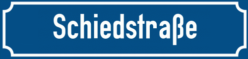 Straßenschild Schiedstraße
