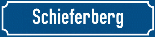 Straßenschild Schieferberg