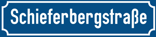 Straßenschild Schieferbergstraße