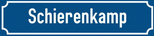 Straßenschild Schierenkamp