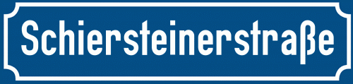 Straßenschild Schiersteinerstraße zum kostenlosen Download
