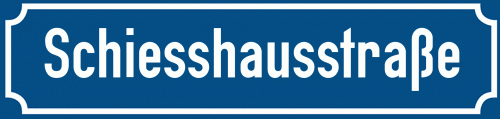 Straßenschild Schiesshausstraße zum kostenlosen Download