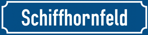 Straßenschild Schiffhornfeld