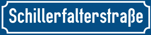 Straßenschild Schillerfalterstraße