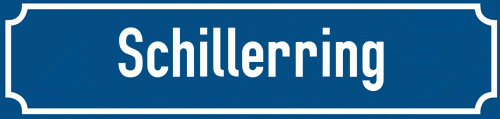 Straßenschild Schillerring