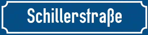 Straßenschild Schillerstraße zum kostenlosen Download