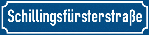 Straßenschild Schillingsfürsterstraße zum kostenlosen Download