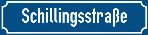 Straßenschild Schillingsstraße