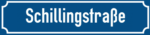 Straßenschild Schillingstraße zum kostenlosen Download
