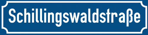 Straßenschild Schillingswaldstraße