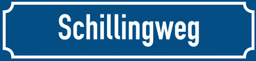 Straßenschild Schillingweg