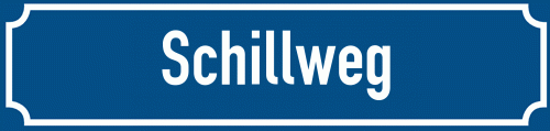 Straßenschild Schillweg