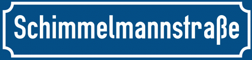 Straßenschild Schimmelmannstraße