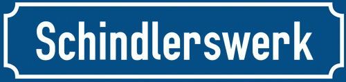 Straßenschild Schindlerswerk