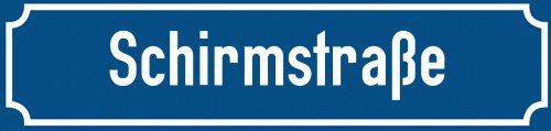 Straßenschild Schirmstraße