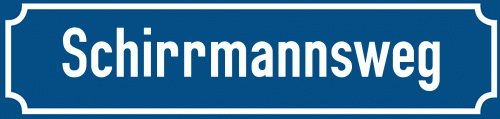 Straßenschild Schirrmannsweg