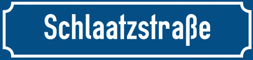 Straßenschild Schlaatzstraße