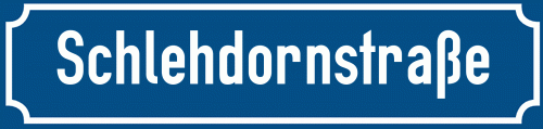 Straßenschild Schlehdornstraße zum kostenlosen Download