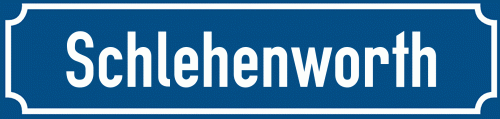 Straßenschild Schlehenworth