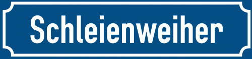 Straßenschild Schleienweiher