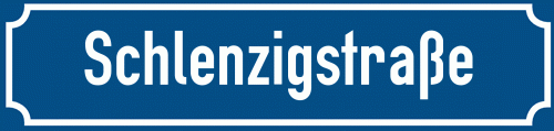 Straßenschild Schlenzigstraße