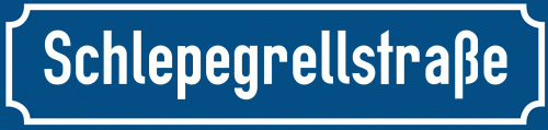 Straßenschild Schlepegrellstraße