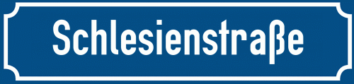 Straßenschild Schlesienstraße zum kostenlosen Download