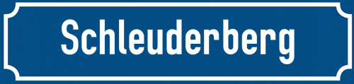 Straßenschild Schleuderberg