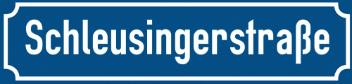 Straßenschild Schleusingerstraße zum kostenlosen Download