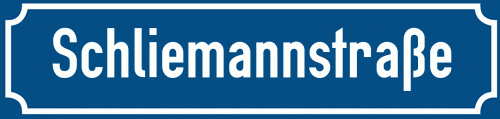 Straßenschild Schliemannstraße zum kostenlosen Download