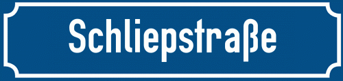 Straßenschild Schliepstraße