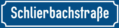 Straßenschild Schlierbachstraße