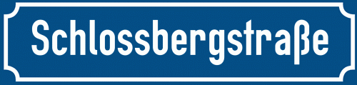 Straßenschild Schlossbergstraße zum kostenlosen Download