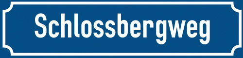 Straßenschild Schlossbergweg zum kostenlosen Download