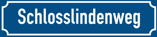 Straßenschild Schlosslindenweg