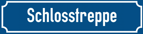 Straßenschild Schlosstreppe