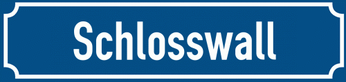Straßenschild Schlosswall